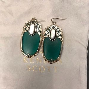 Turquoise, gray and gold kendra Scott earrings